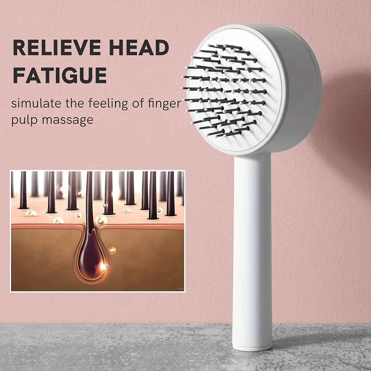 brosse à cheveux autonettoyante 3D