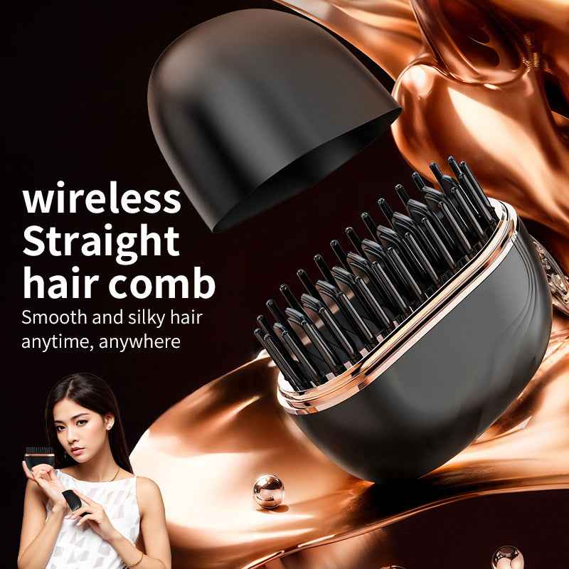 Mini peigne lissant sans fil rechargeable pour cheveux
