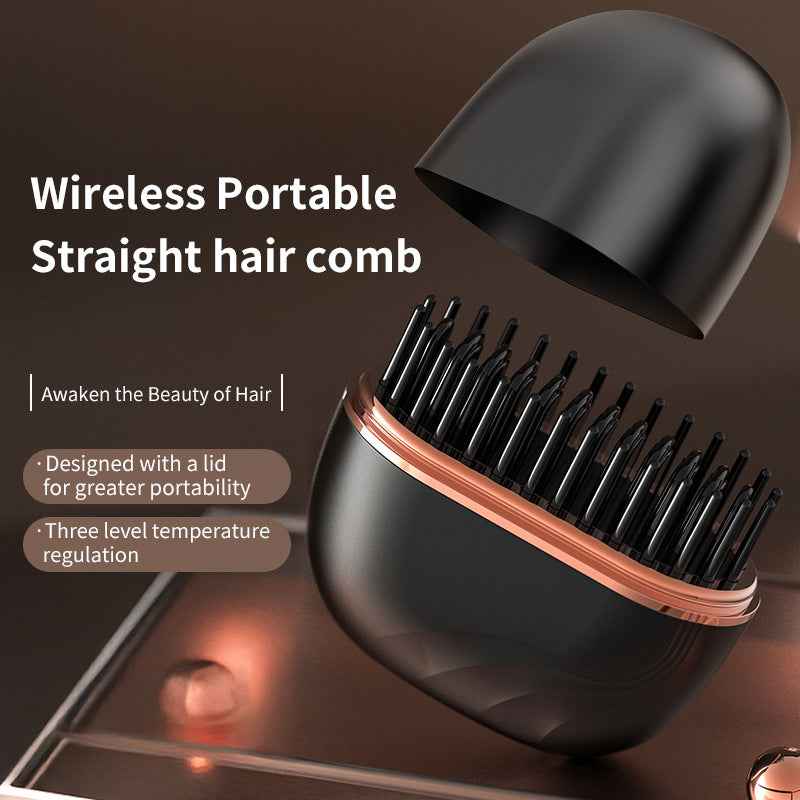 Mini peigne lissant sans fil rechargeable pour cheveux